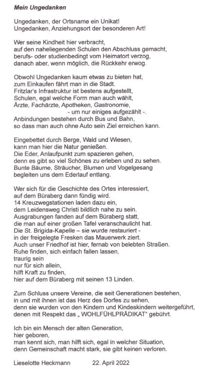 Gedicht Ungedanken von L. Heckmann